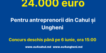Uniunea Europeană a lansat un nou apel de granturi pentru regiunile Cahul și Ungheni.